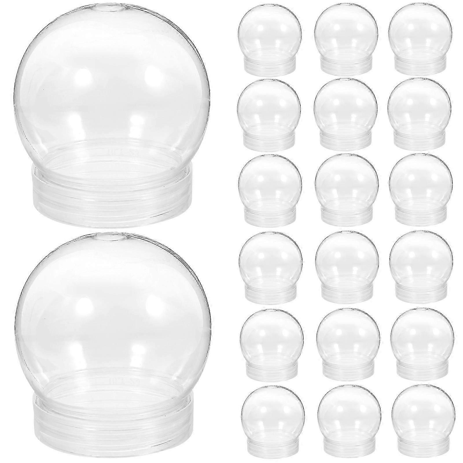 24 stk DIY snøkule plast klare plastkuler vannkule for julehåndverk (r)
