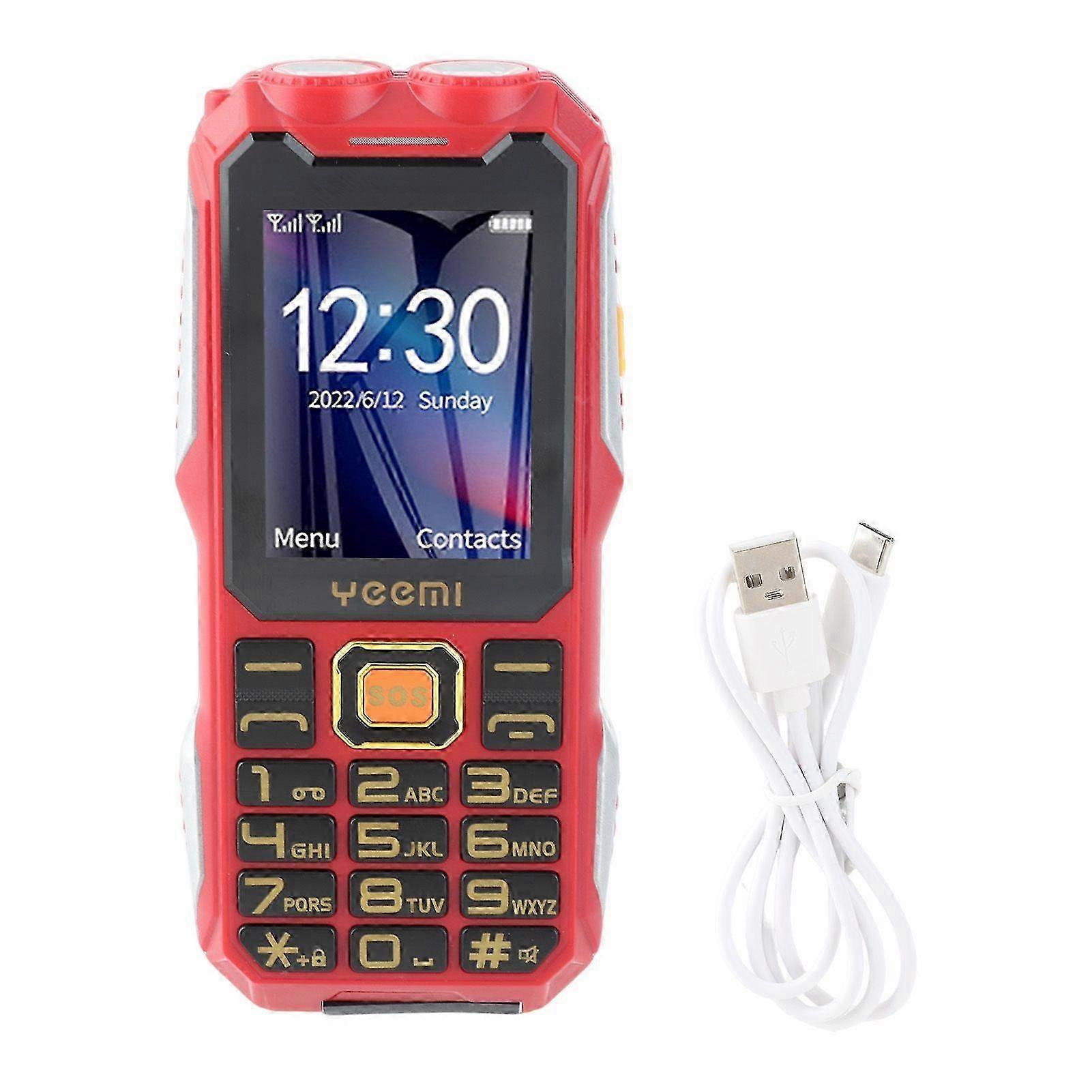 4G Rugged Senior Cell Phone 2.6 Inch Screen Big Button 16800mAh Dual LED Flashlight Dual SIM Dual Standby