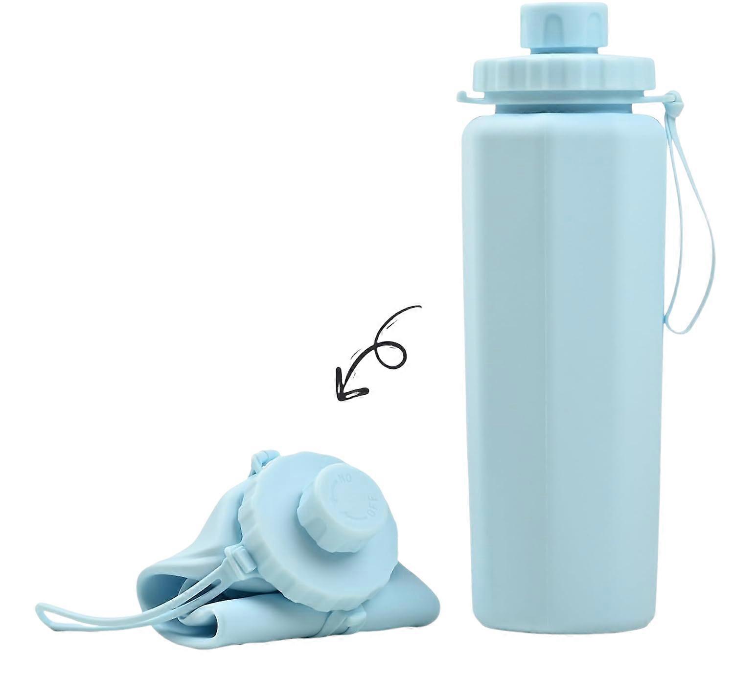 600ml Collapsible Water Bottles - Portable Foldable Expandable BPA - Free Leak - Proof Reusable Flask for Travel, Camping, Hiking, Cycling & Outdoor S