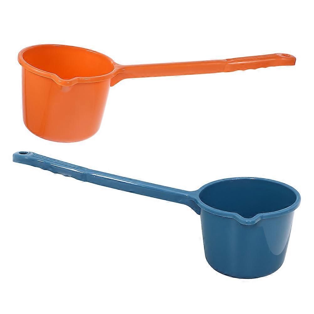 Plastic Water Ladle Long Handle for Bathing 2Pcs with Anti Slip Grip