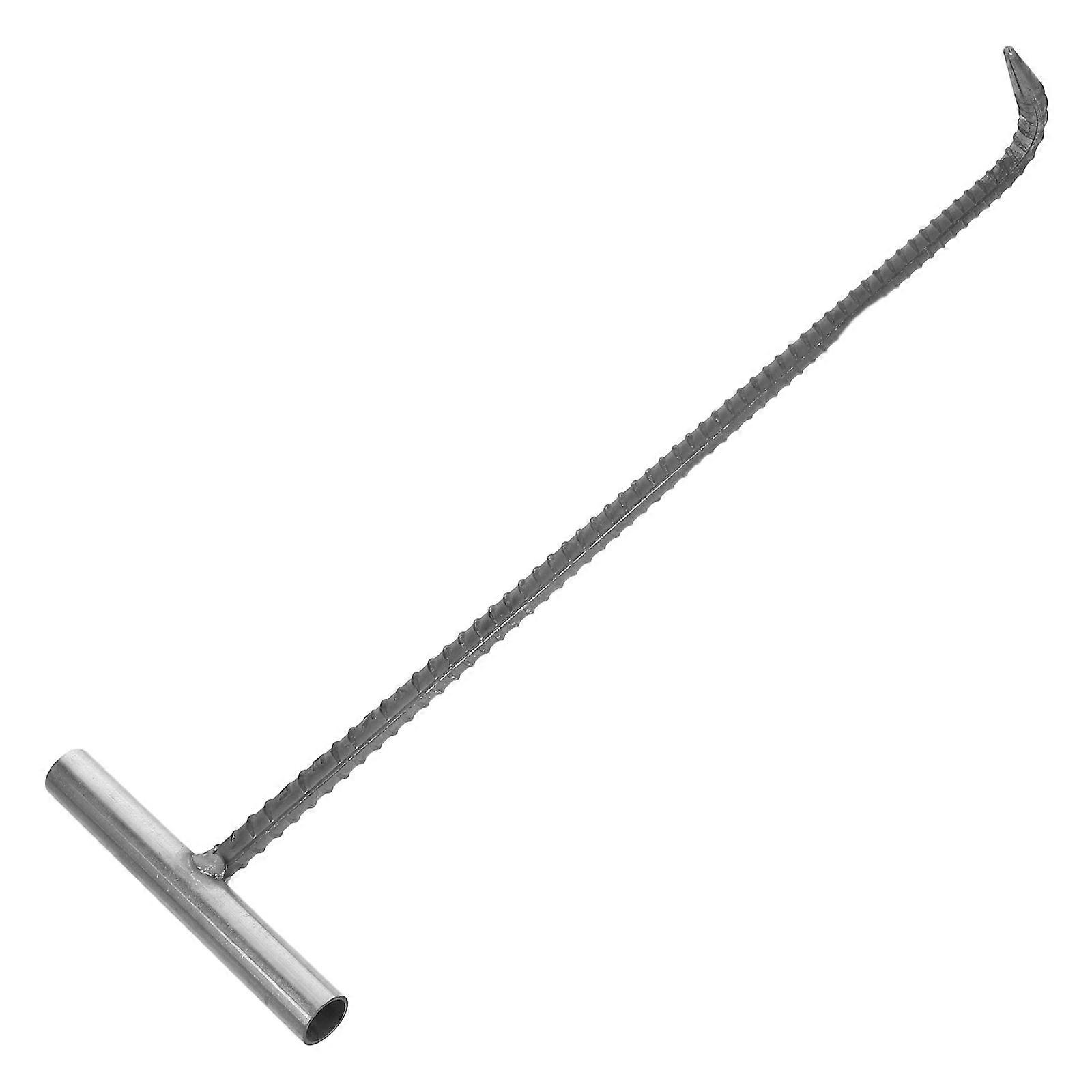 Black Manhole Cover Hook Steel Tool for Pulling Manhole Lid Lifting Tool