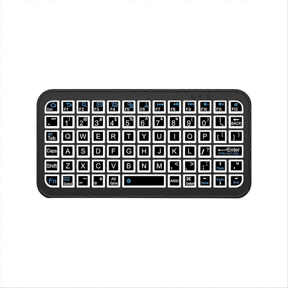Mini Wireless Bluetooth 5.2 Keyboard 5inch Keycups 7 Color Backlit