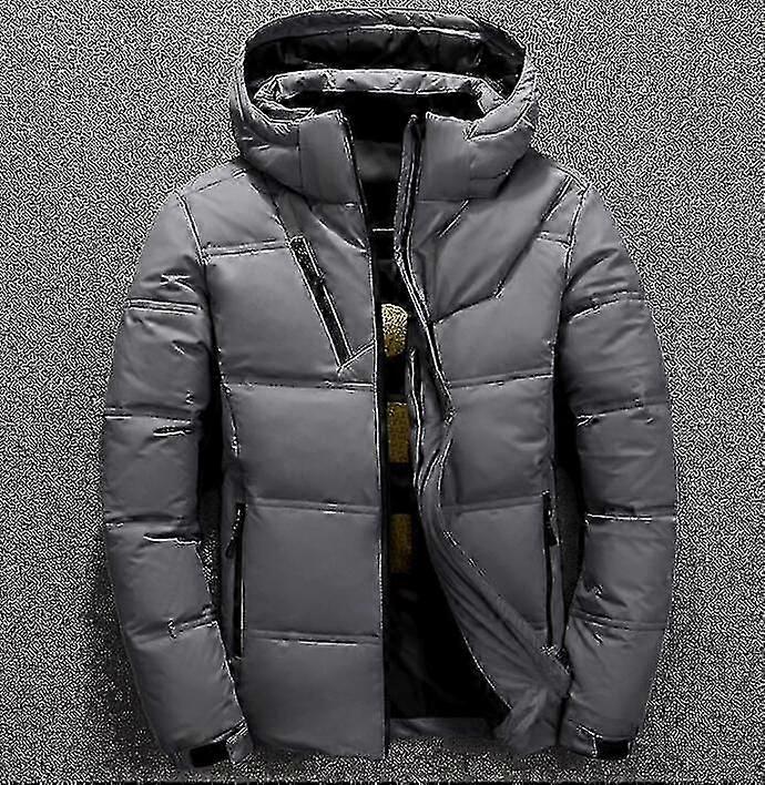 سترة الشتاء الرجال عالية الجودة الأحمر أسفل معطف مقنع باركا أزياء ذكر أبيض بطة أسفل سترة سميكة ملابس الثلج الدافئة