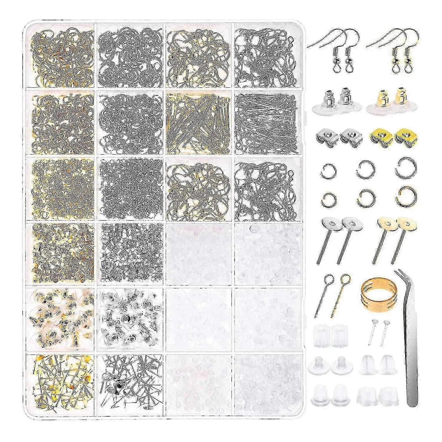 2480pcs Earring Making Kit With Earring Hooks, For Jewelry Making
