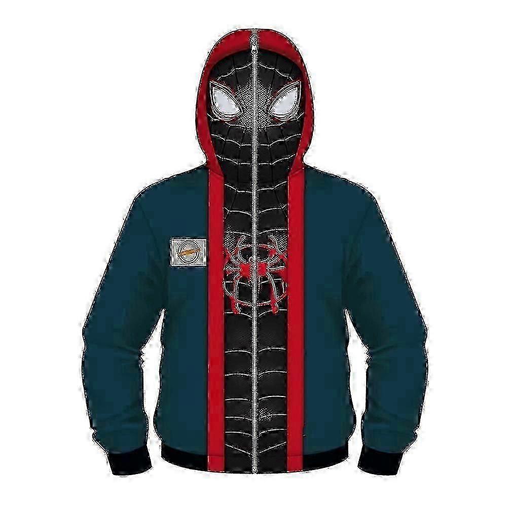 Spider-man: Across The Spider-verse Miles Morales Hoodies Jacket Spiderman Into The Spider Kids Coat Boys Girls Hooded Tops Outwear