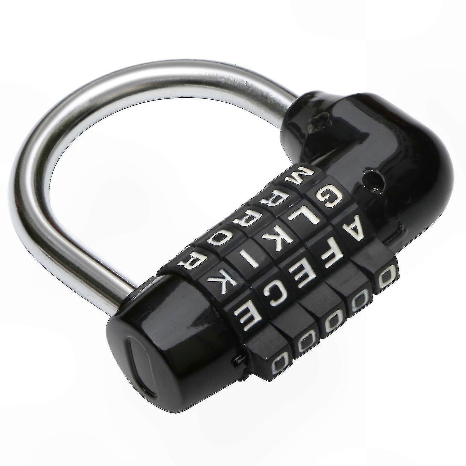 5-Letter Combination Padlock in Black for Secure Locking Solutions