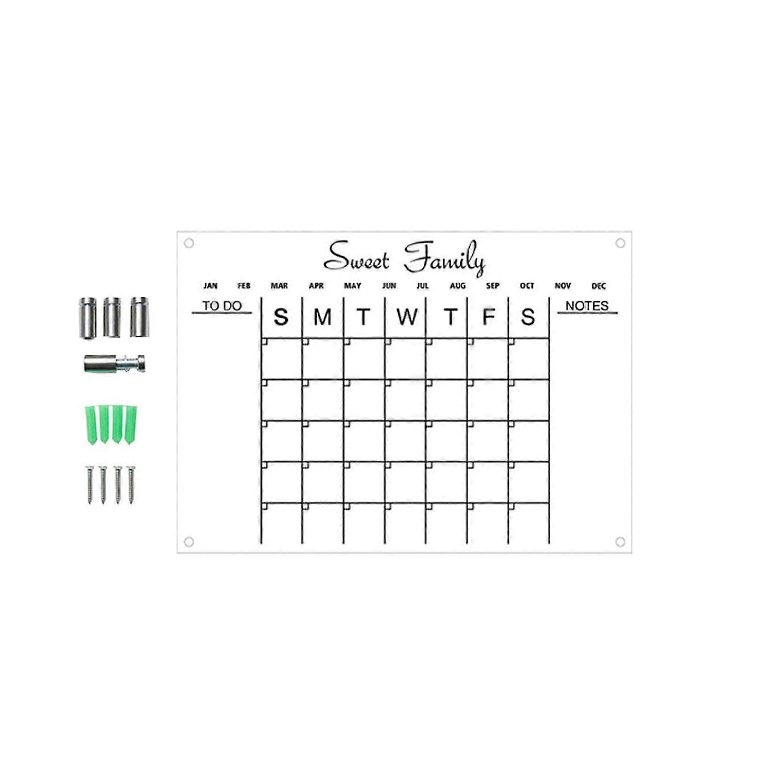 Clear Acrylic Weekly Planner Board - Reusable Dry Erase Calendar, Daily To-Do List, Notepads + Accessories (Compatible with wall mounting)