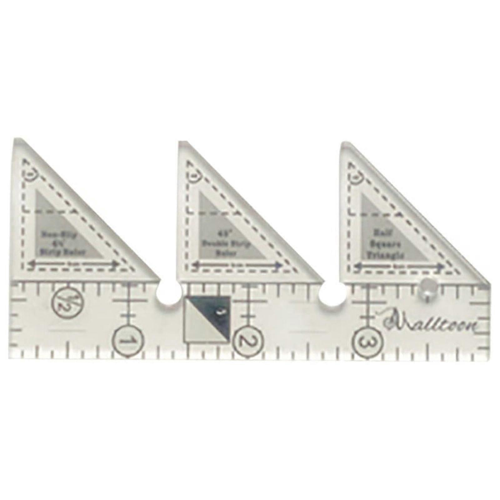 45 Degree Sewing Ruler 4 Inches, Non-Slip Grids for Quarter Square Triangle Cutting, Compatible with Sewing Machines