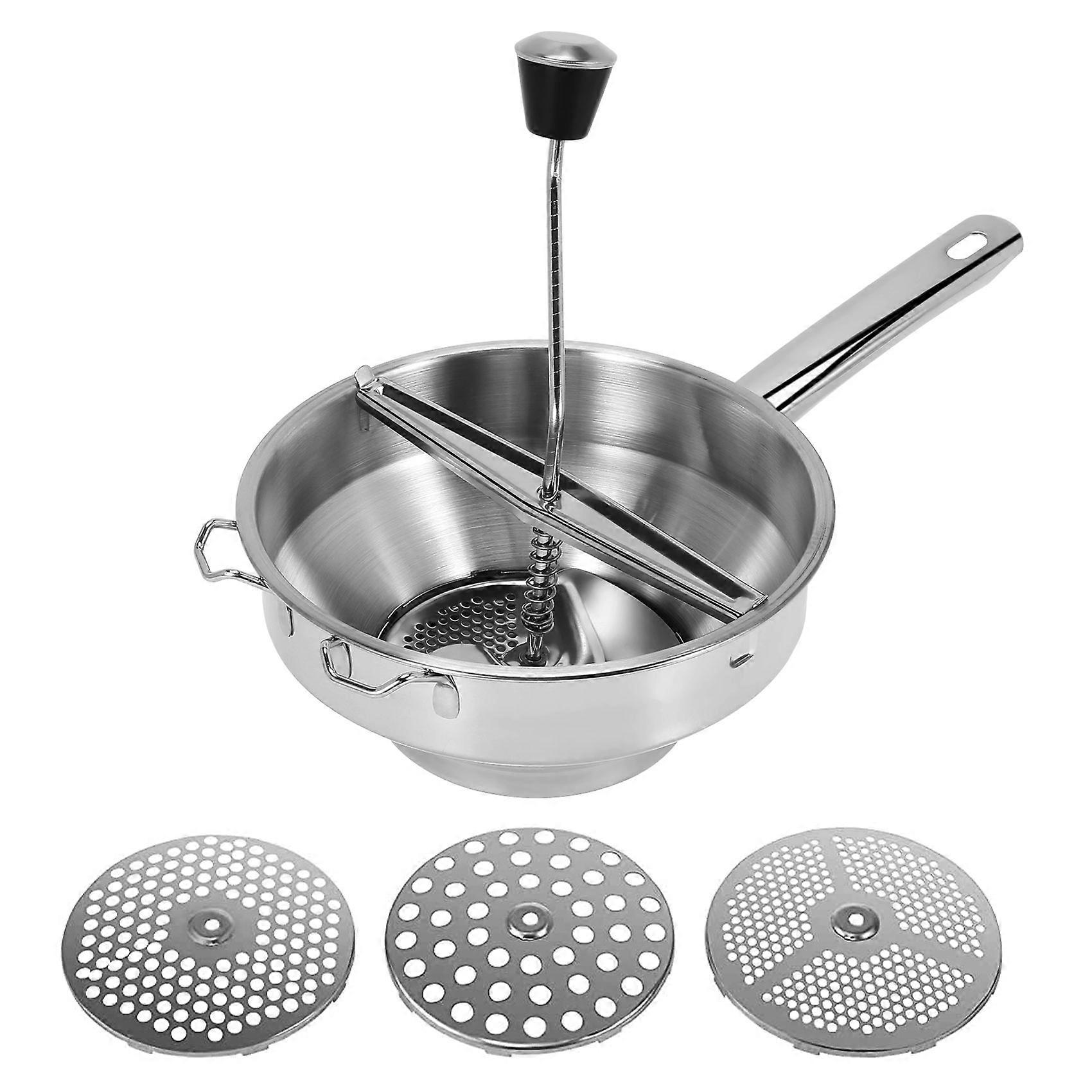 Rotary Food Mill Potato Ricer with 3 Interchangeable Disks,Baby Foods