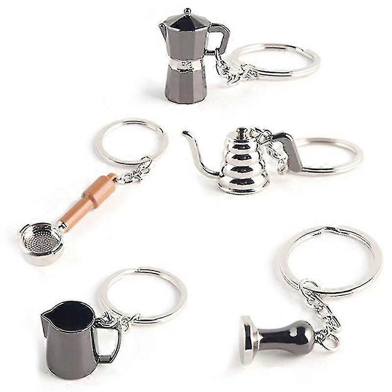 5kpl Creative Barista Coffee Tamper Keychain Espresso