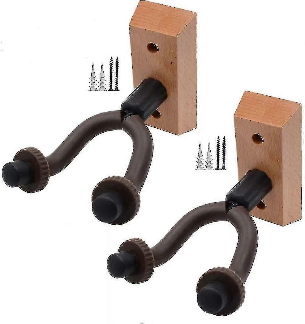 Väggmonterade hängare för gitarr, set om 2, väggkrokhållare för gitarrhängare