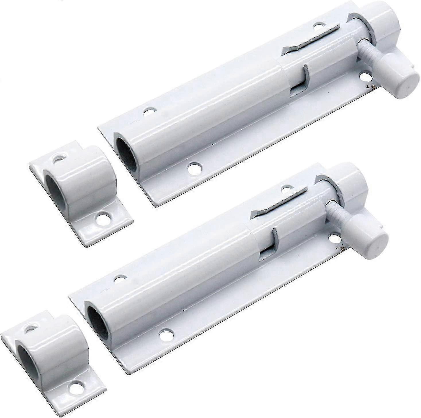 ホワイトアルミ合金スライドボルトラッチドアバレル3インチセキュリティゲートスライドラッチ2個