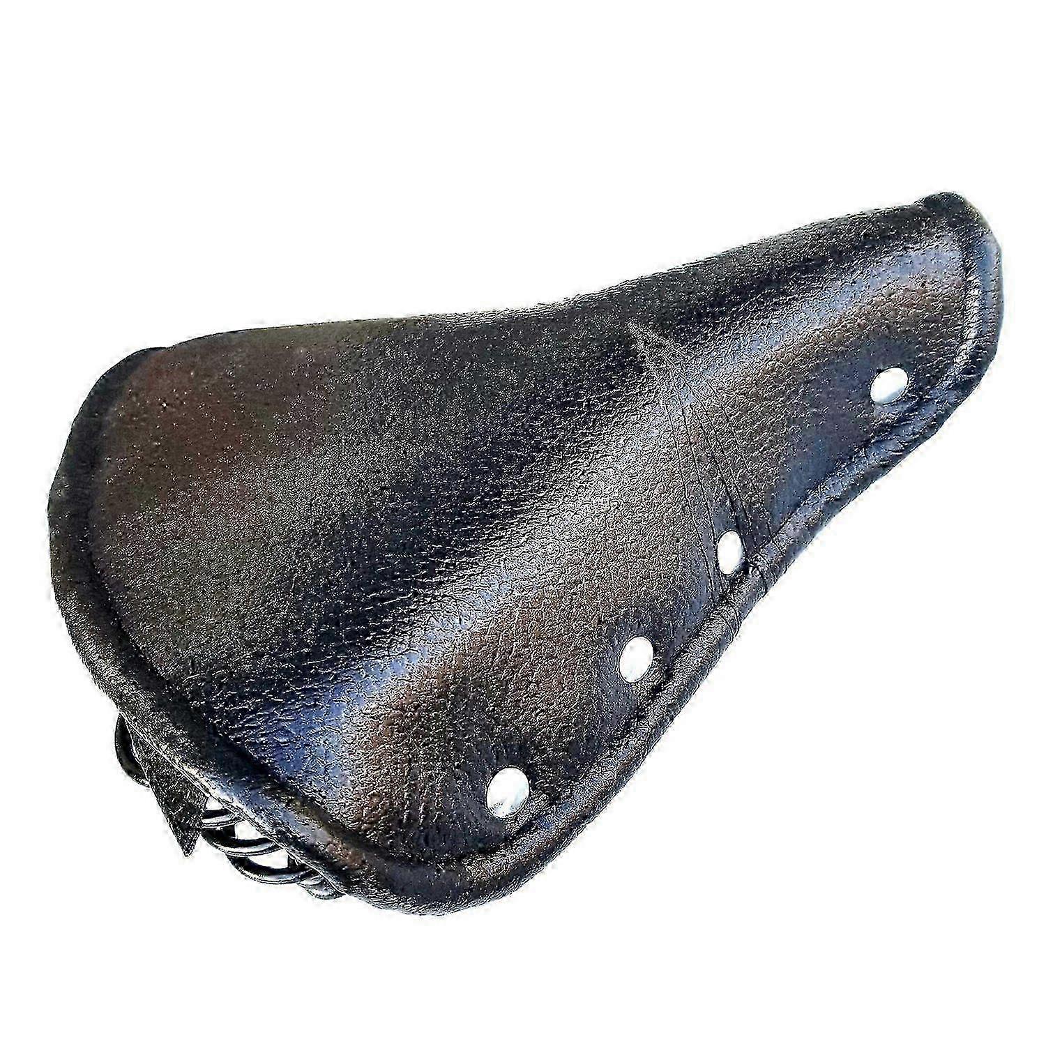 Cykelsadel i konstläder, vintage, nit, fjädrande fjäder