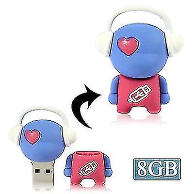 Computer Accessory Sets Music Man Cartoon Usb Flash Disk Special For Valentines Day Gifts 8gb Blue