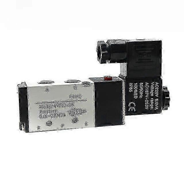 Magnetic solenoid valve for pneumatic control, 5 way 2 position