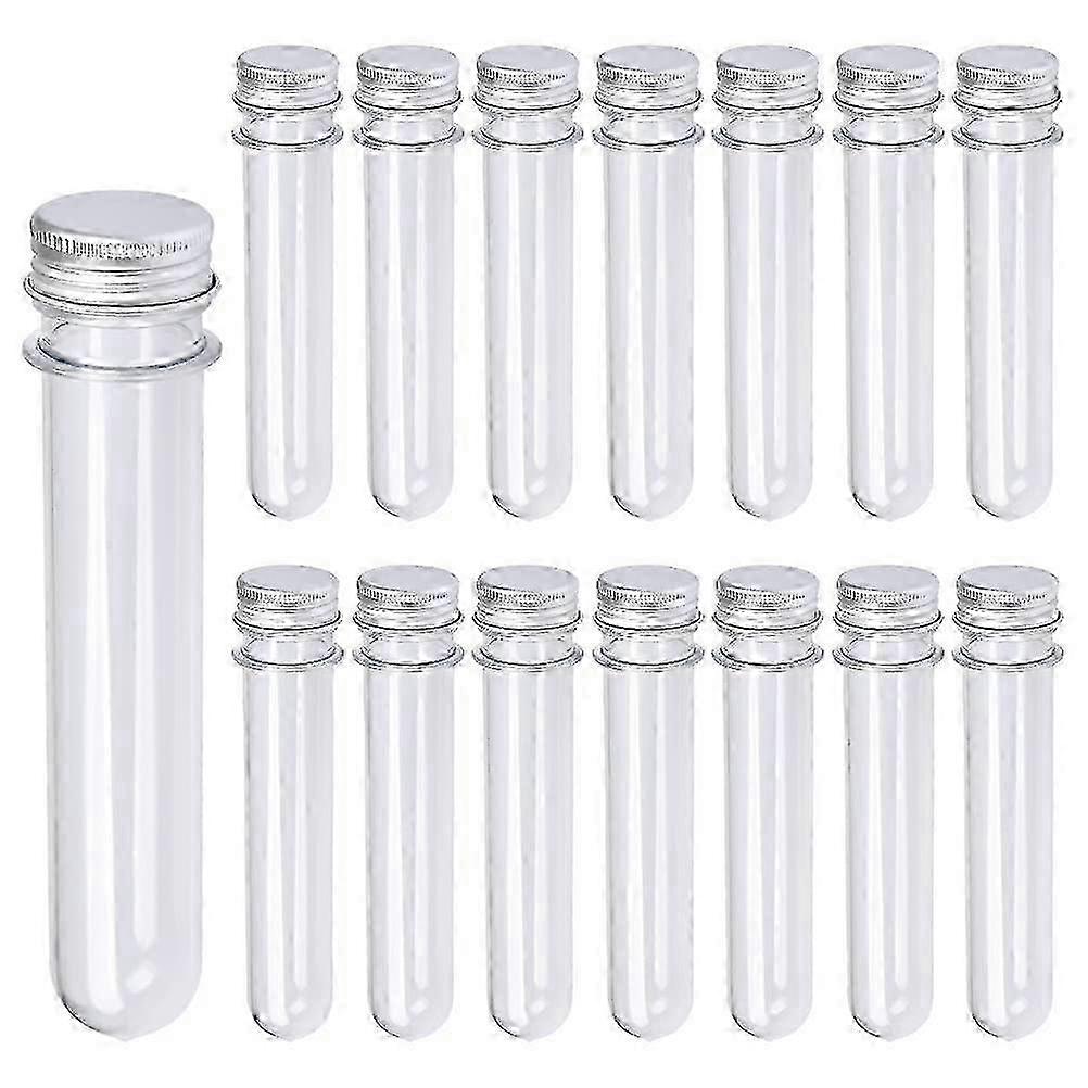 30PCS 40ML Reusable Plastic Test Tubes with Screw Caps, Transparent Lab Containers