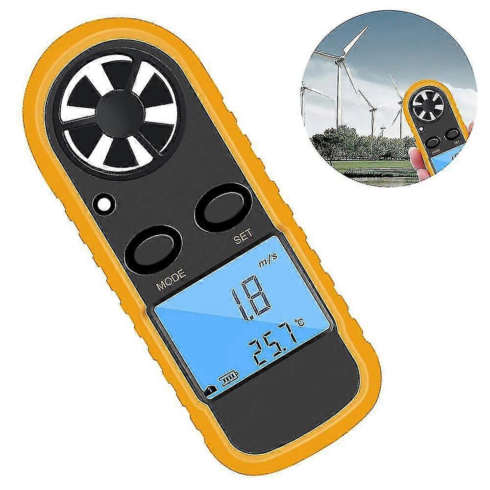 Gm816 Digital Anemometer Wind-speed Gauge Meter Lcd Handheld Airflow Windmeter Thermometer