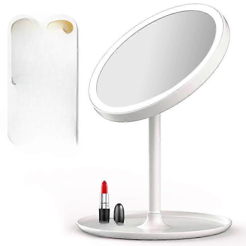 Led Makeup Mirror with Lamp Table Type Female Filling Light Small Mirror Student Dormitory Desktop Portable Small Vanity Mirror