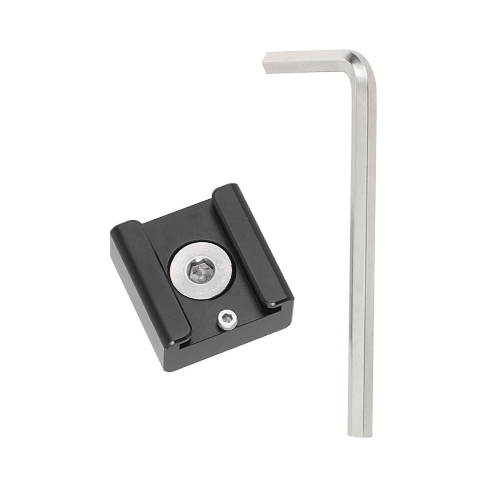 Aluminum 3/8in-16 Cold Shoe Connector Adapter With Locating Pins For Attaching Camera Accessories In Studio Setting Multicolor