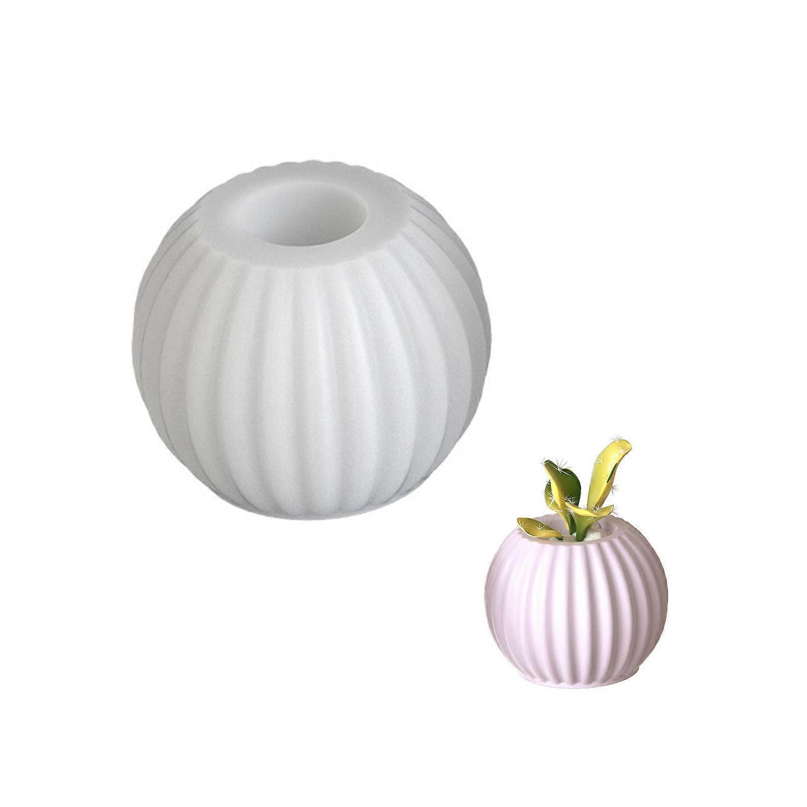 Flexible Silicone Circular Candle Holder Mold With Striped Pattern Easy Demold Mould For Resin Casting Projects  S