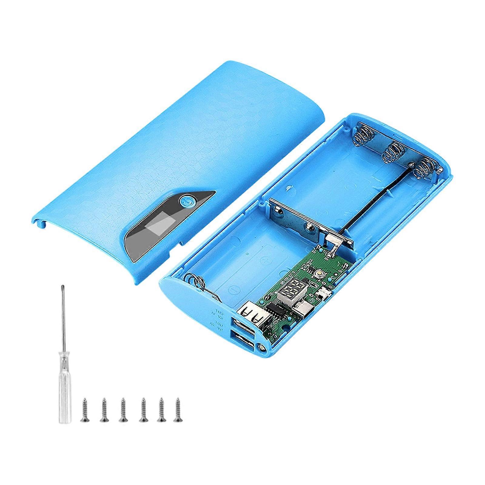 Practical 18650 Mobile Battery Case 5 Cells Detachable Design Easy Assembly LED Power Display Suitable for Enthusiasts  Blue