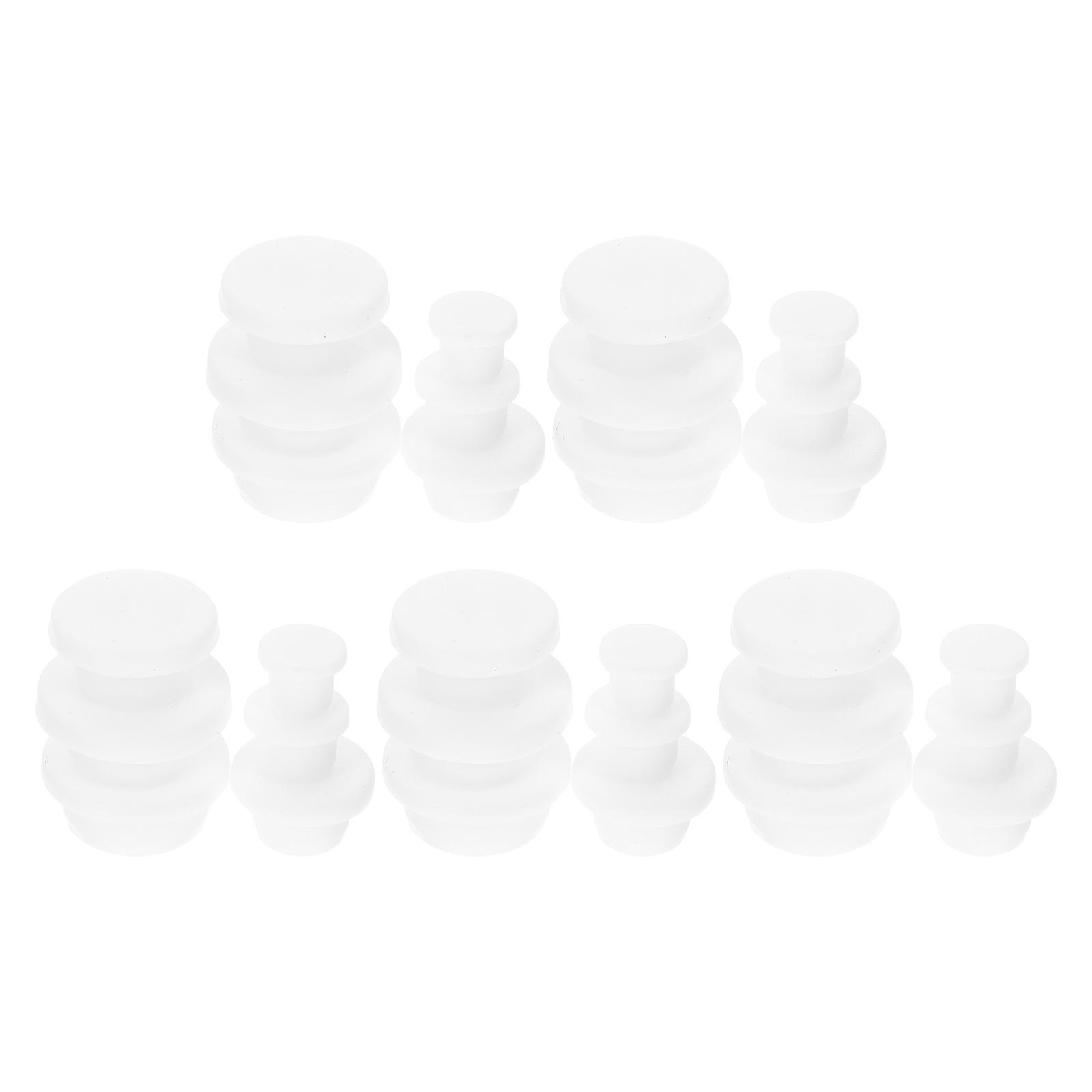 White Silicone Bottle Stopper Seal Plug for Home Use 30Pcs Reusable Set