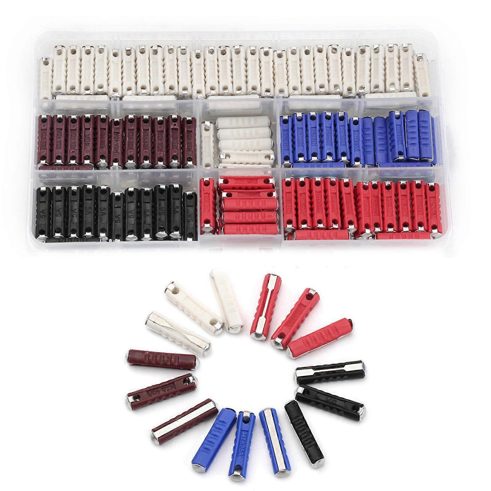 Assorted Box European Fuses Fast Acting Torpedos Fuses Classical Car 5A 8A 10A 16A 25A 40A European Automobile Fuses Multicolor
