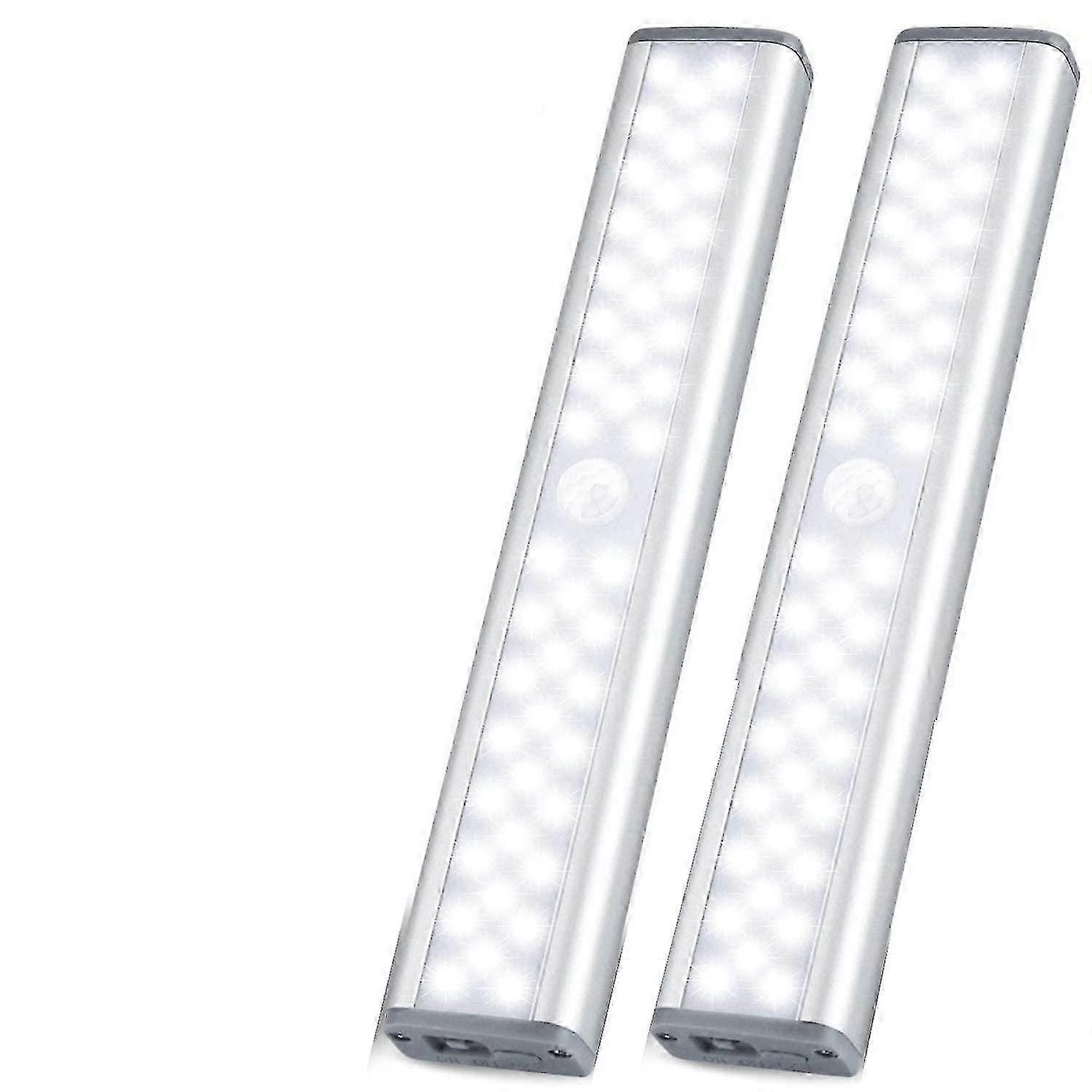 A Set of 2 LED Lights with Motion Sensors Wireless USB Charging