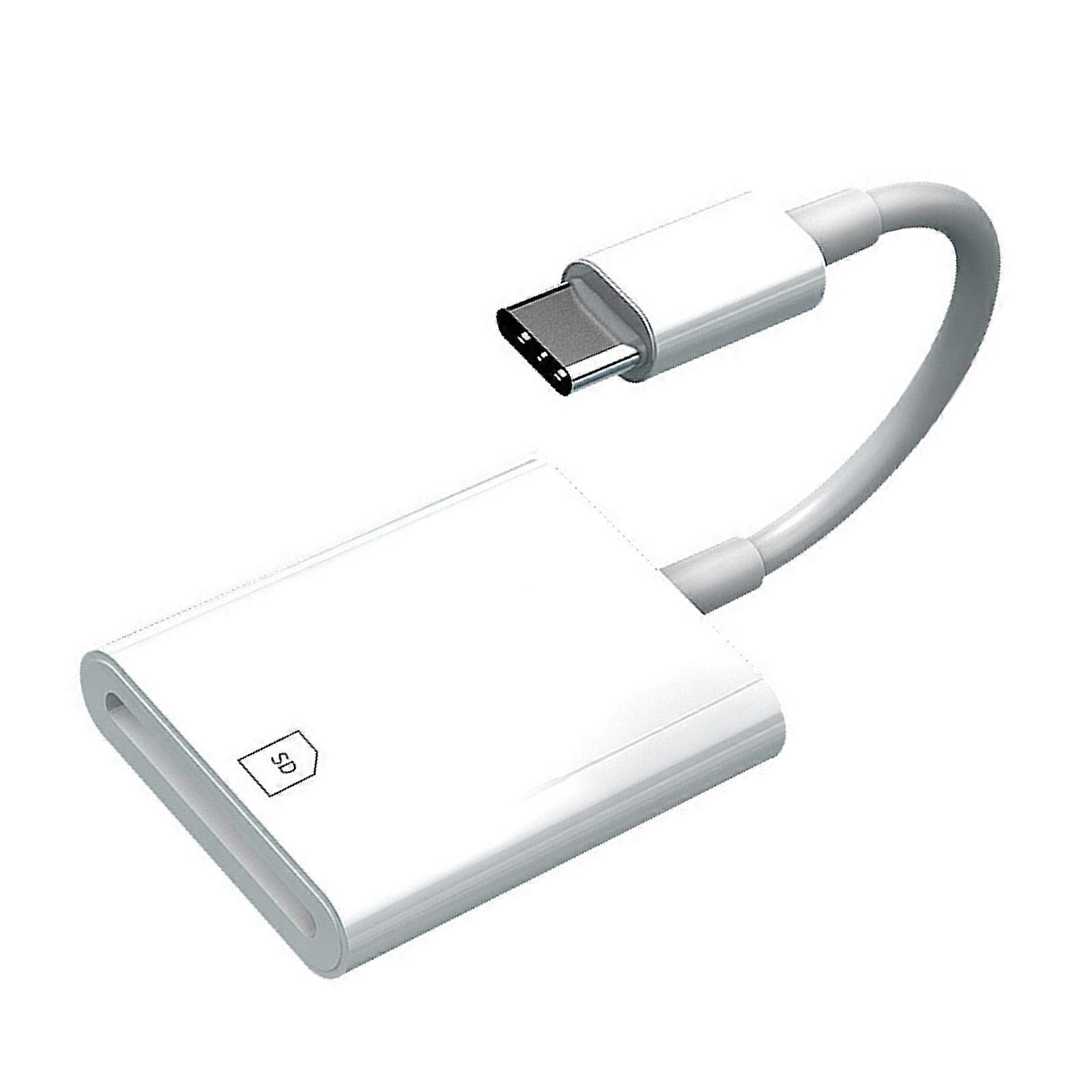 Memory Card Reader Adapter USB C to Card Reader Universal Camera Reader Portable Camera Viewer for Cellphone Tablet  White