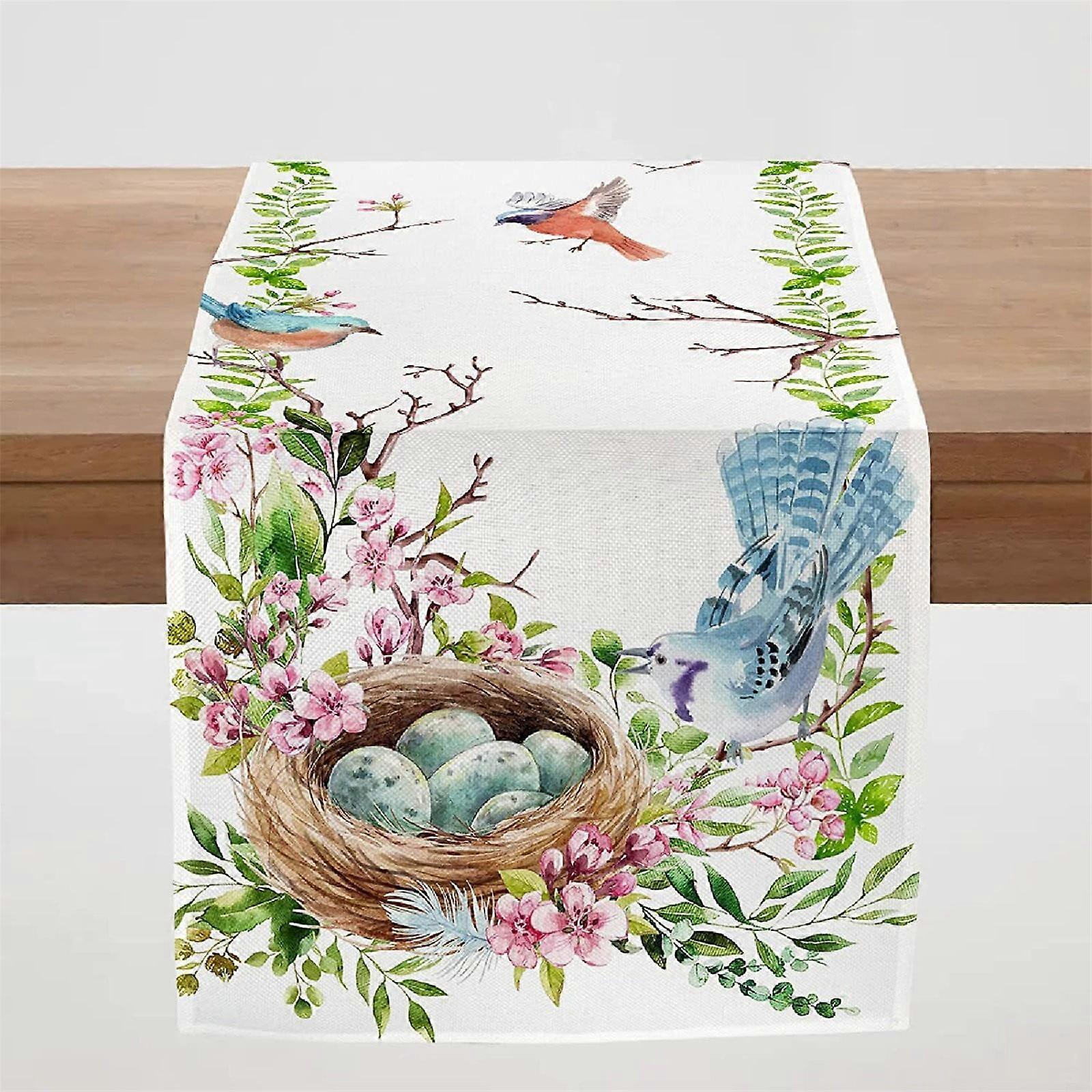 Federra Easter Table Flag Holiday Bunny Egg Little Printed Vintage Easter Decor Tablecloth Easter Home Decorations