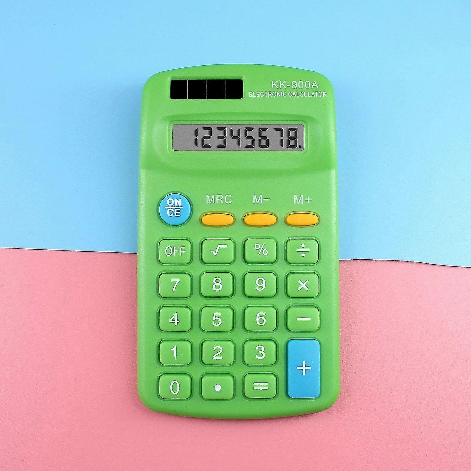 Quinlirra 8-Digit Desktop Calculator, Mechanical Design, Large Display, Green - for Office, Home, School