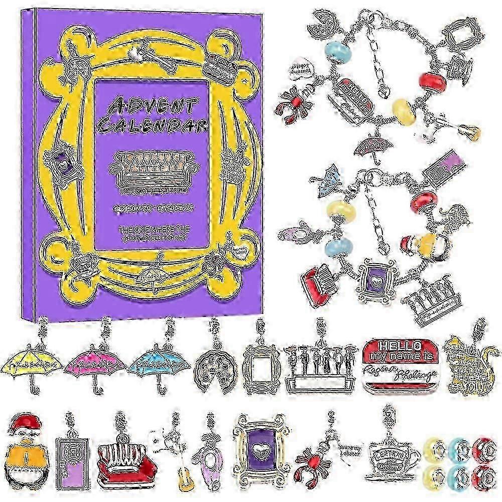 2024 Christmas Advent Calendar 24 Days of FRIENDS Charm Bracelet Kit Xmas Countdown Giftv