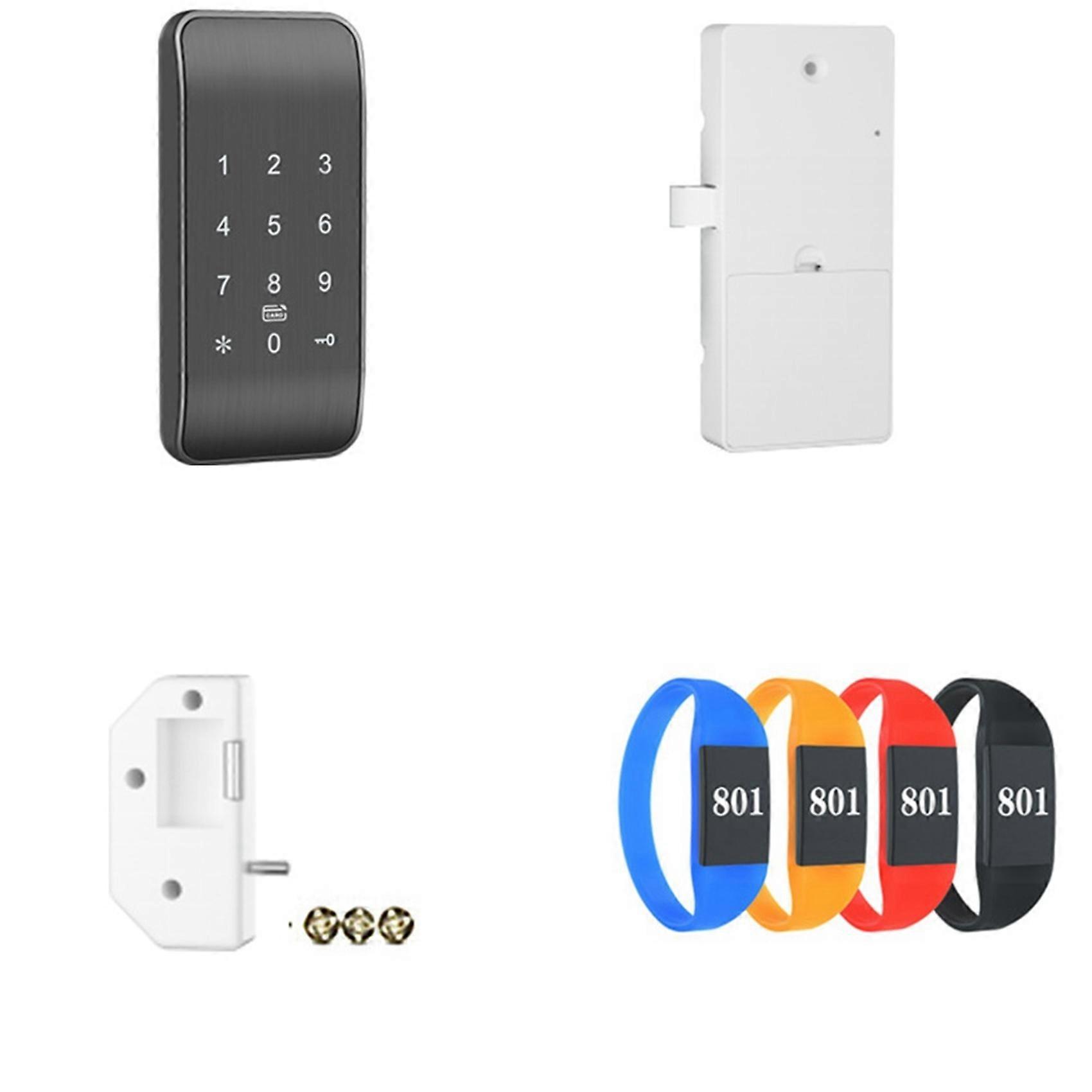 Wireless Access Control Digital Keypad Phone/RFID/Card Password Cabinet Lock for Lockers Conventional-Black