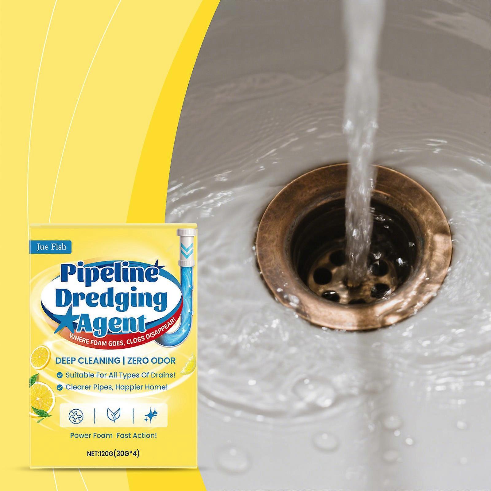 Jue Fish Pipe Unblocking Powder Can Clean, Dissolve And Remove Odors From Various Blockages. It Is A Multi-Scenario Pipe Unblocking Powder