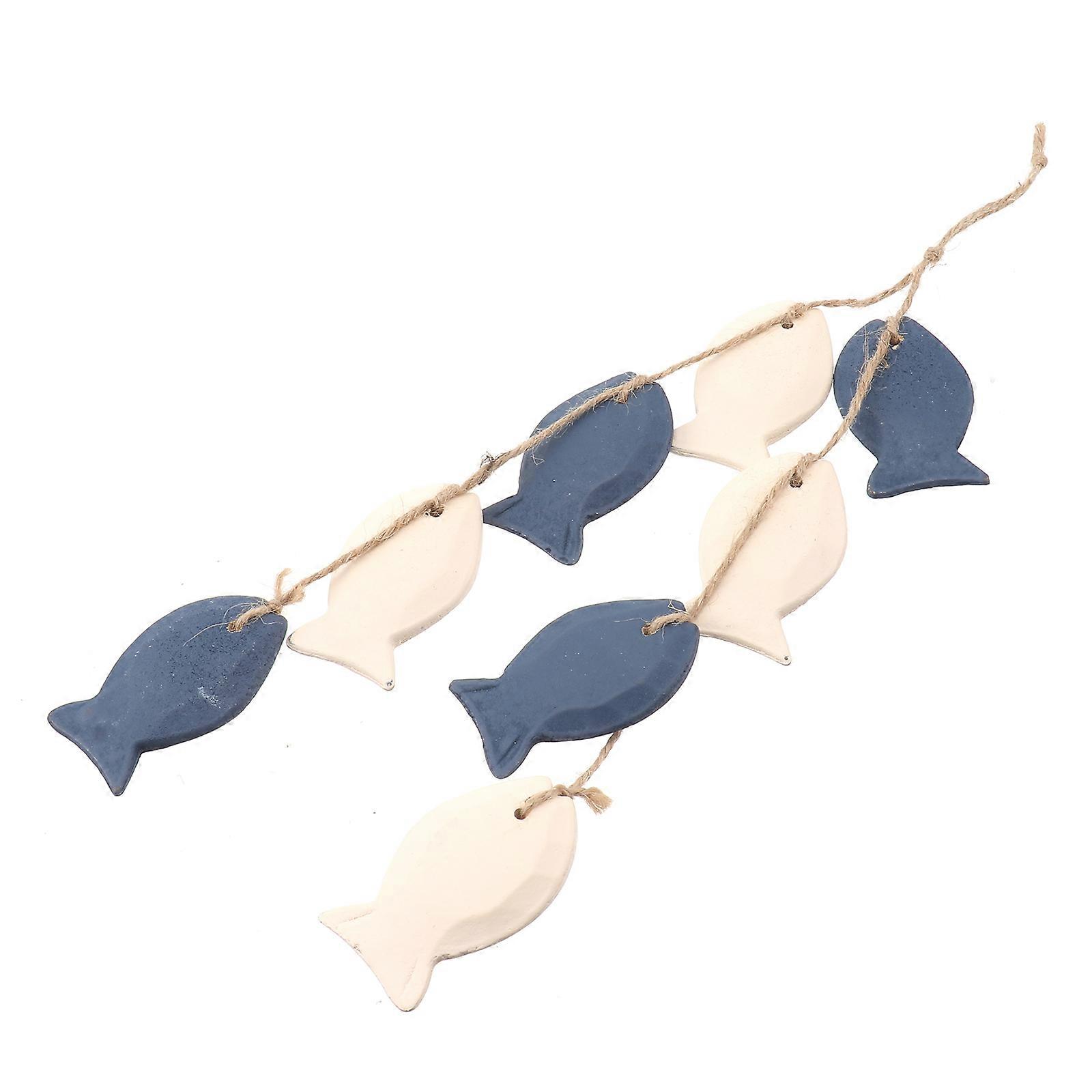 Assorted Color Wooden Fish Hanging Decor for Mediterranean Wall