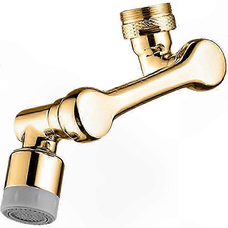 Gold Dual Mode Basin Tap Extender with 1080° Swivel Foldable Arm and Splash Filter Aerator