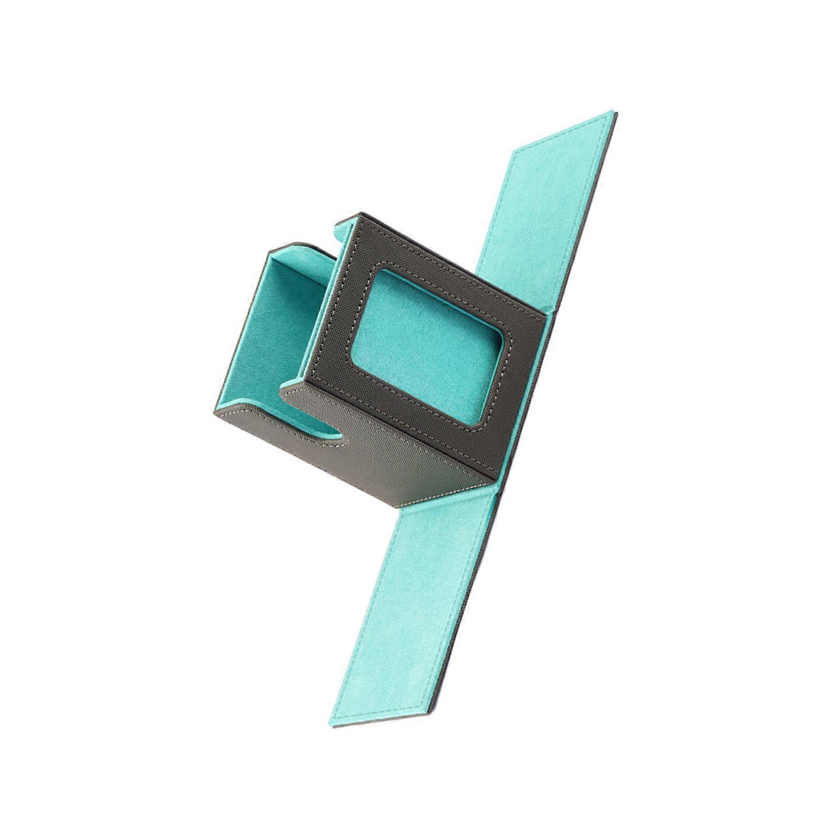 PU Leather Trading Card Deck Storage Box Gathering Card Toy Container Collectibles Game Card Collector Storage Case  light blue