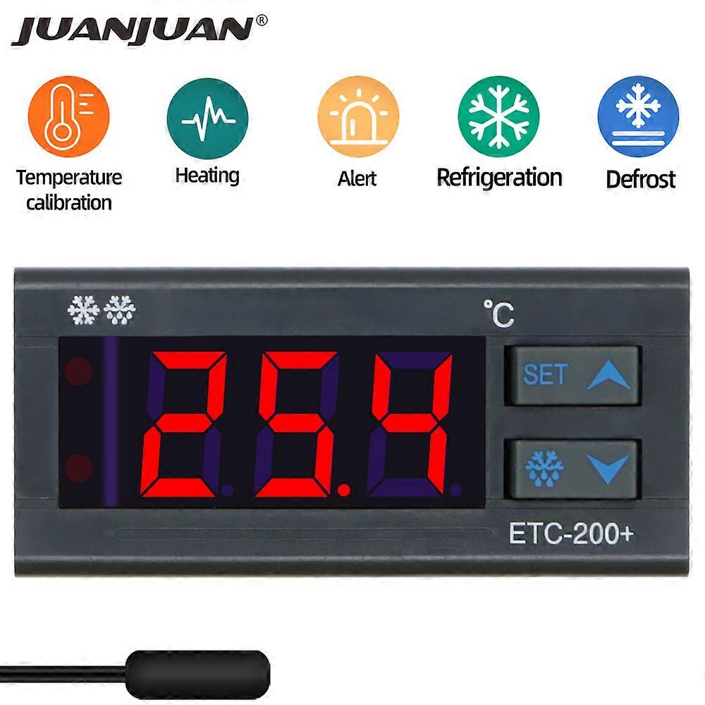 ETC-200+ Digital Thermostat Temperature Controller Microcomputer Refrigeration Heating Controller 220V with Data Reading