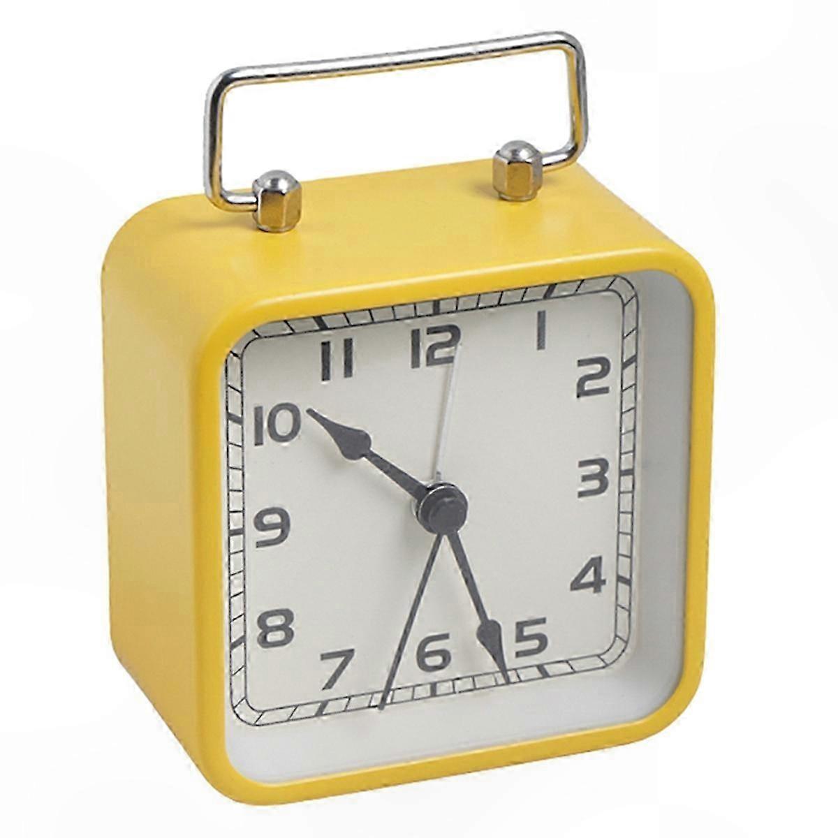 Quiet Timepiece for Students with Glow Feature Yellow Quartz Clock