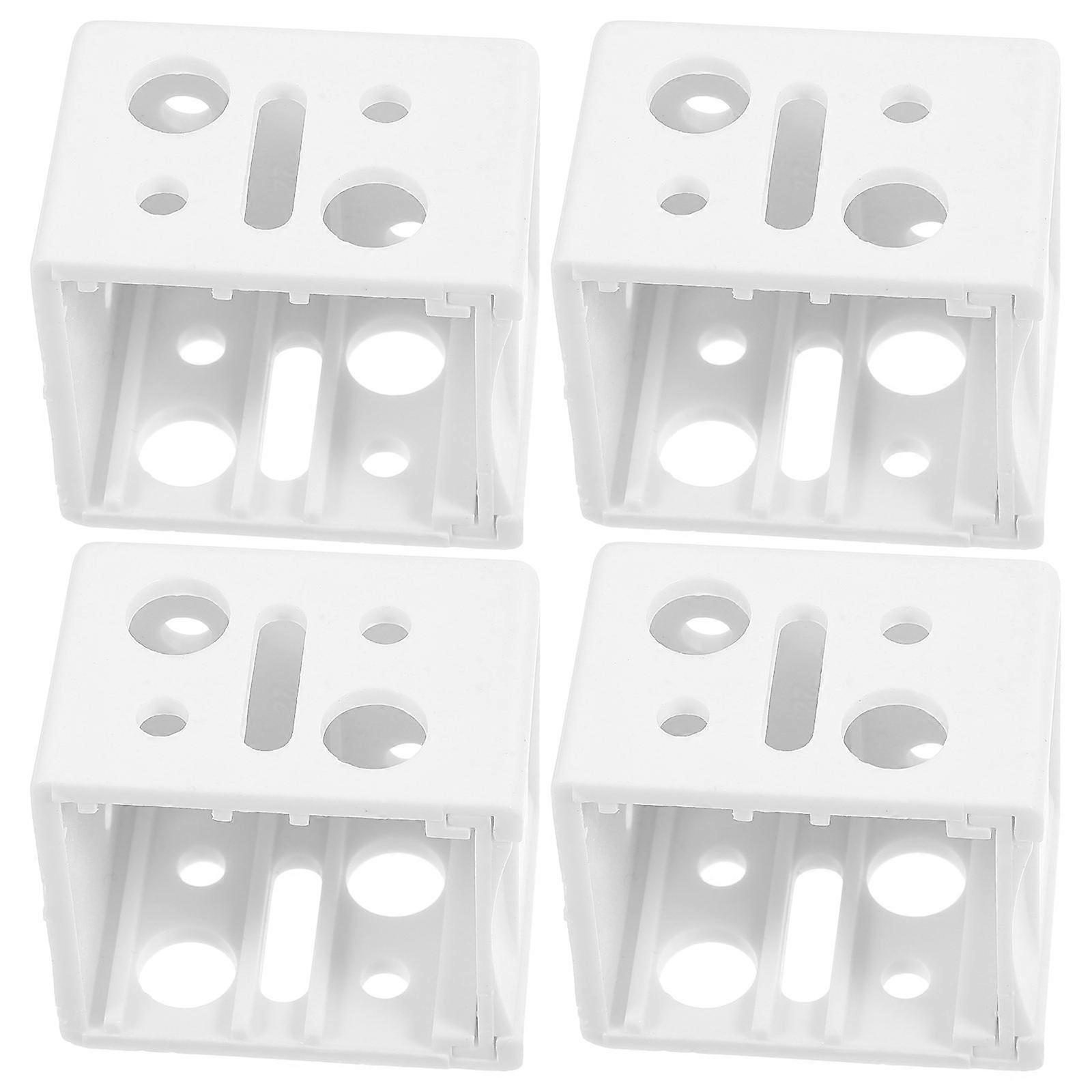 White Profile Box Mounting Bracket for Window Blinds ABS Material 4 Pcs