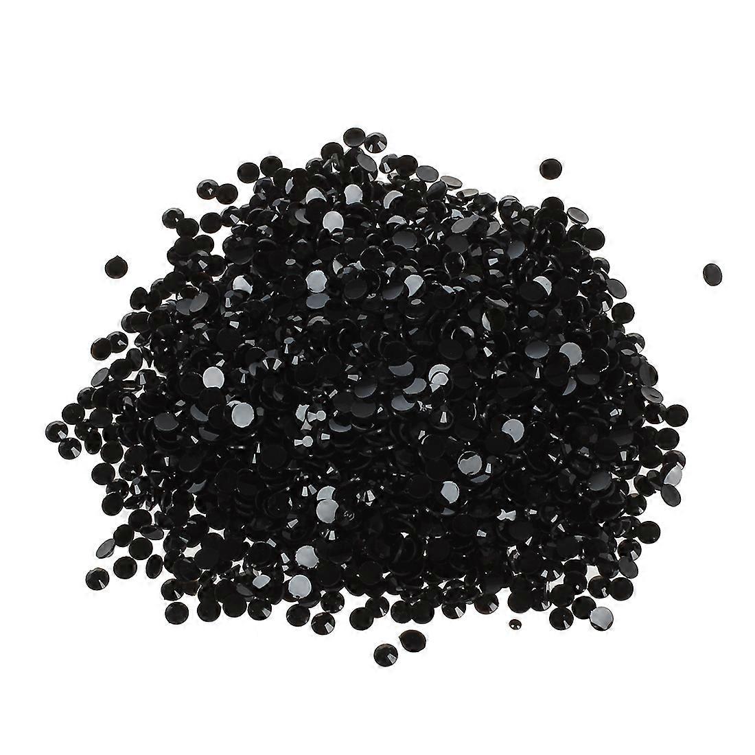 2000pcs Crystal Flatback Acrylic Rhinestones Beads(Black)