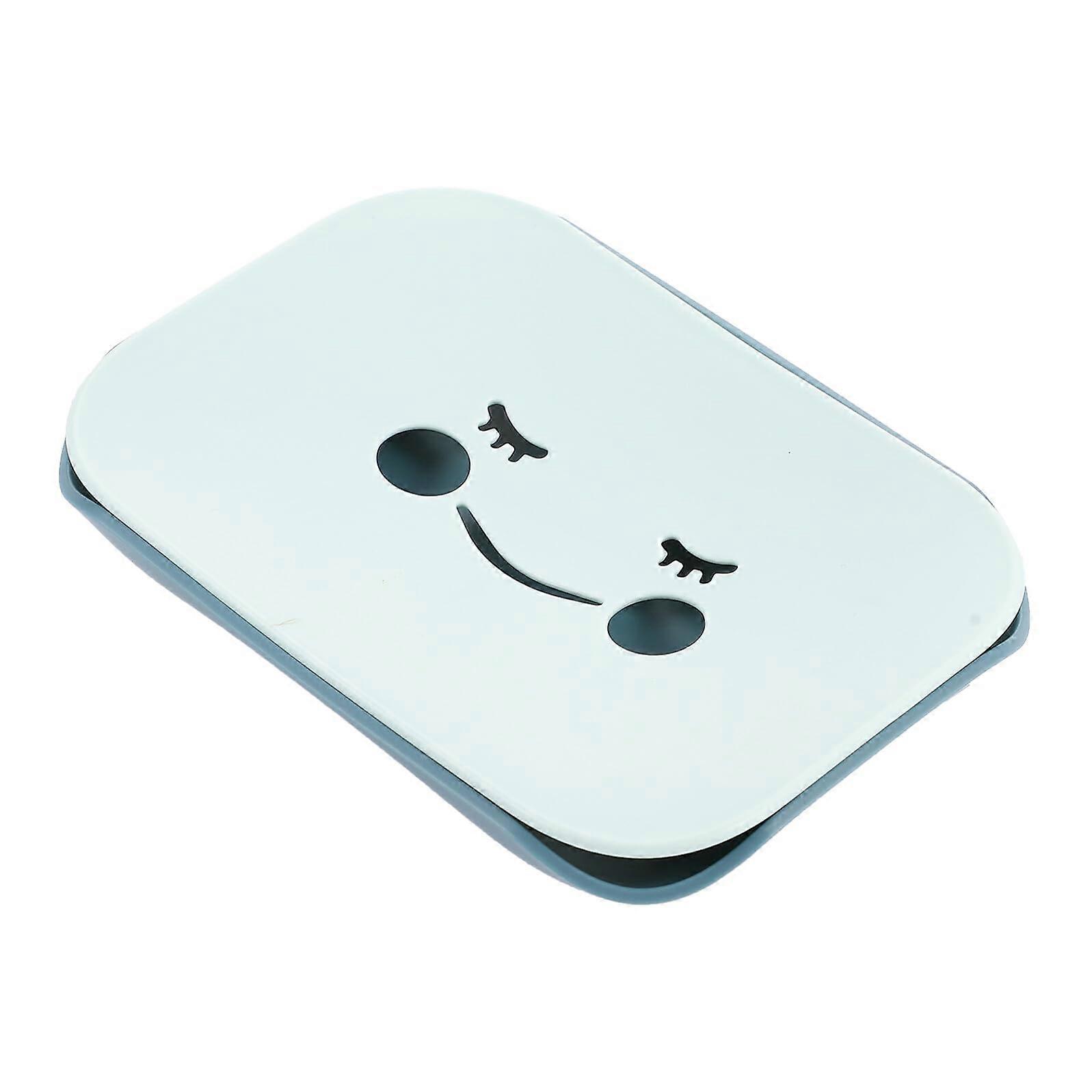 Soap Dish with Drainage Cartoon Bathroom Holder Compact SpaceSaving Easy Clean Blue Tray