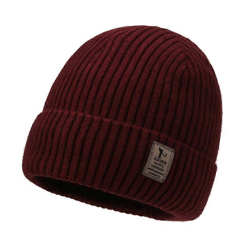1pc Winter Warm Beanie Knitted Cap Large Brim,Solid Color, Versatile Unisex Style,Plush Lining for Winter,Suitable for Adults