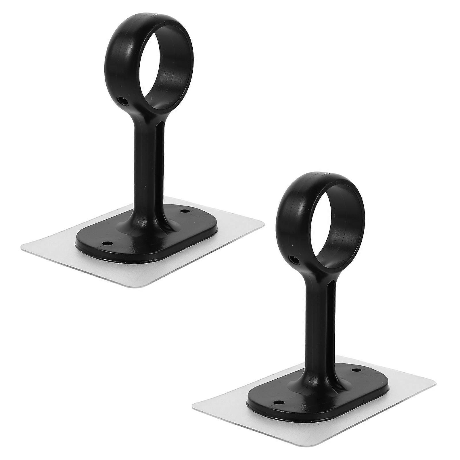 No Drill Self-Adhesive Curtain Pole Holders Ceiling Mount Rod Brackets 2Pairs