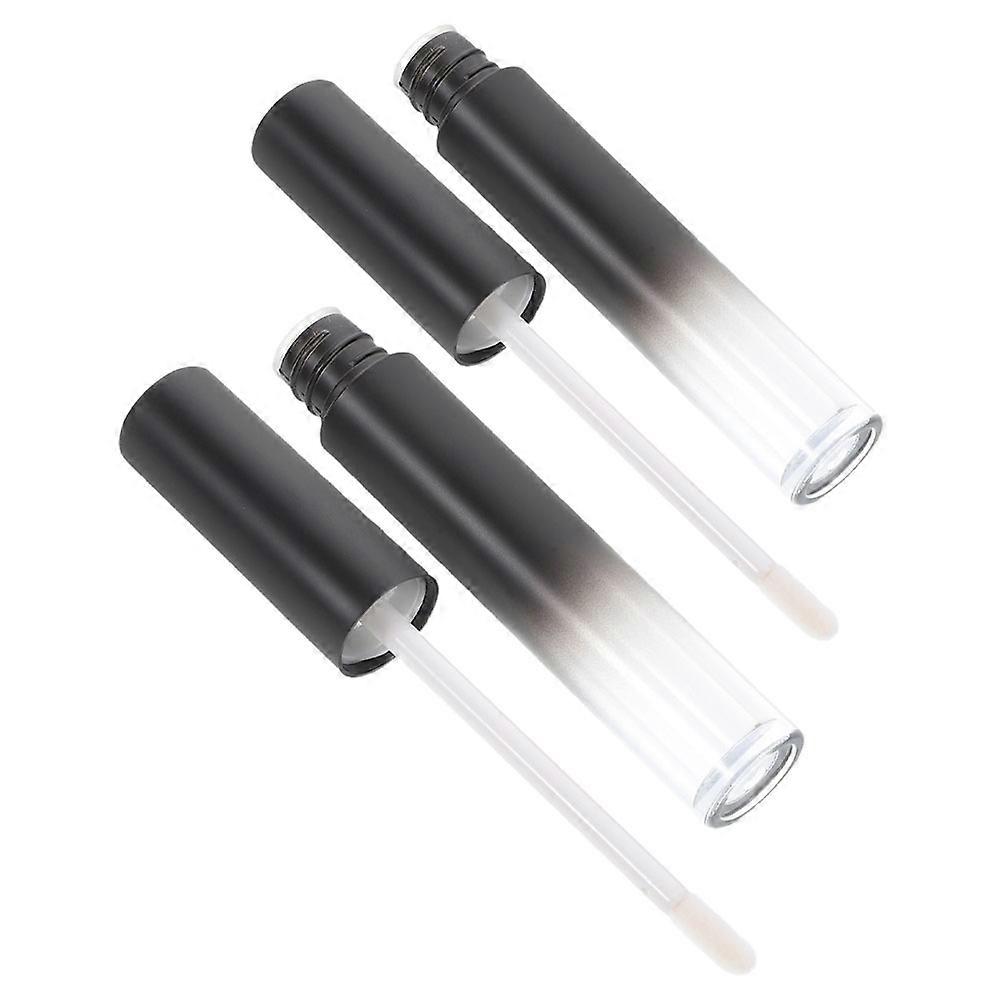 Lip Gloss Maker Round Lip Tubes for DIY 6Pcs Black Empty Gloss Containers