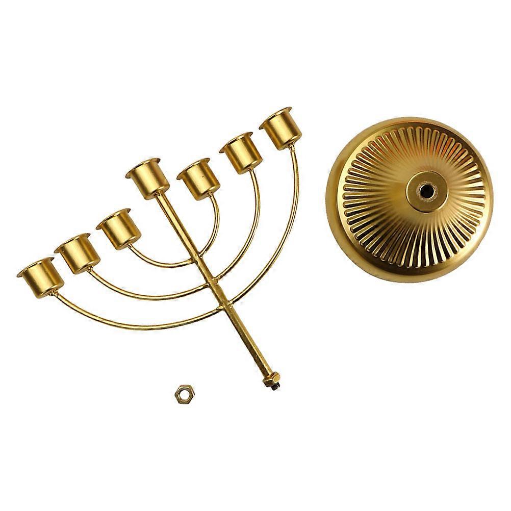 Delicate Metal Candle Stand for Desktop Featuring Seven-Hole Structure