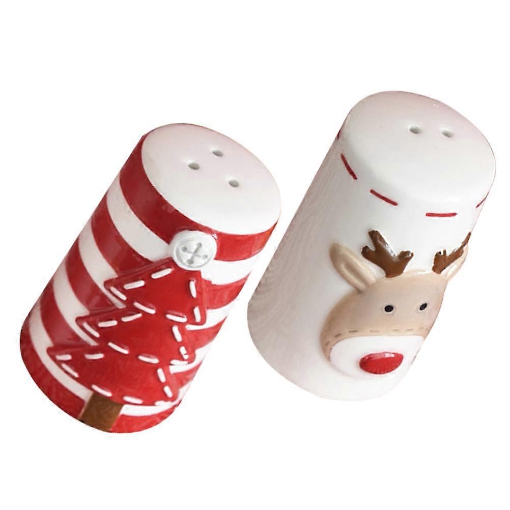 Ceramic Salt and Pepper Shaker Kitchen Spice Container for Cooking 2Pcs