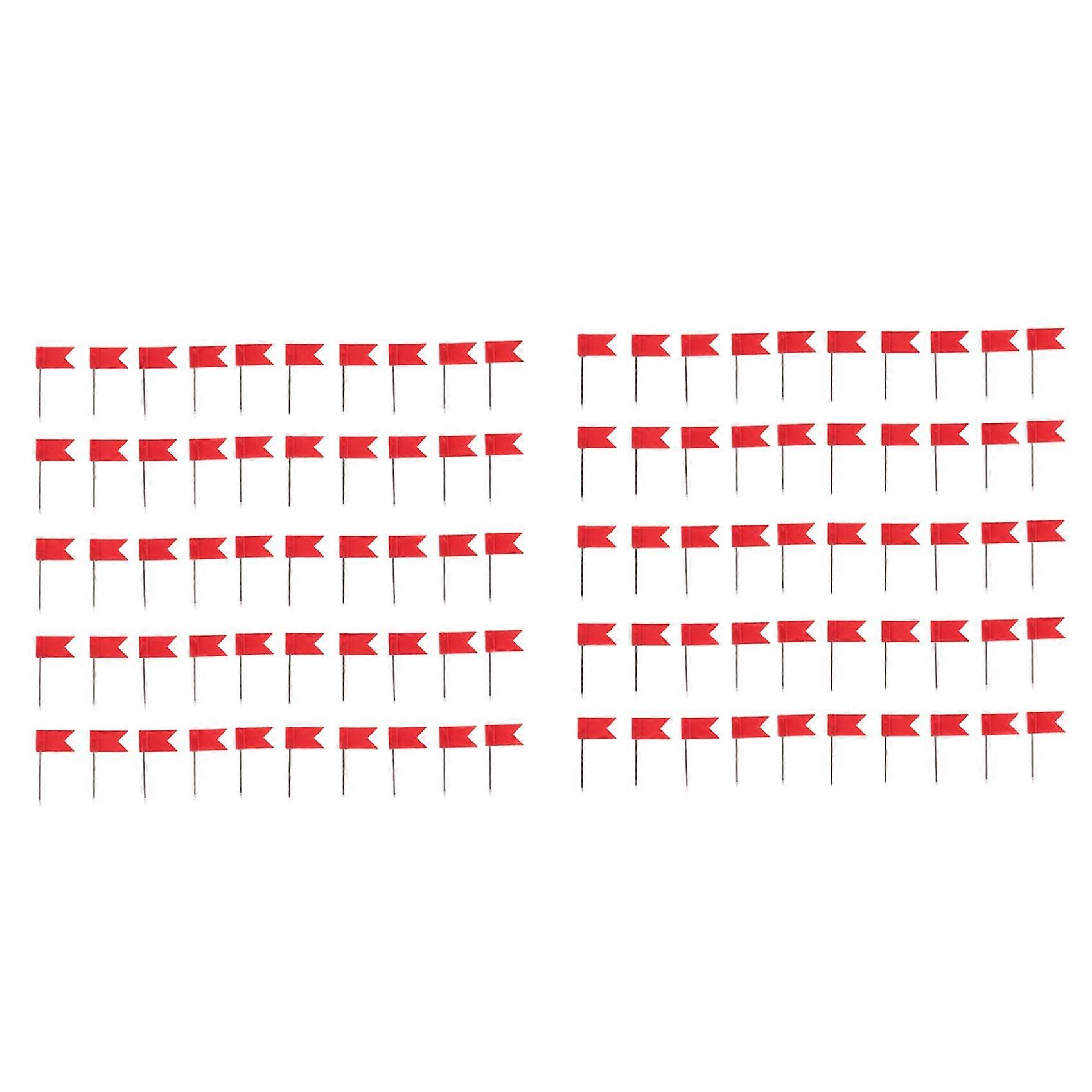 100 Flag Shape Map Pins Cork Notice Board Drawing Pins Push Pin Red