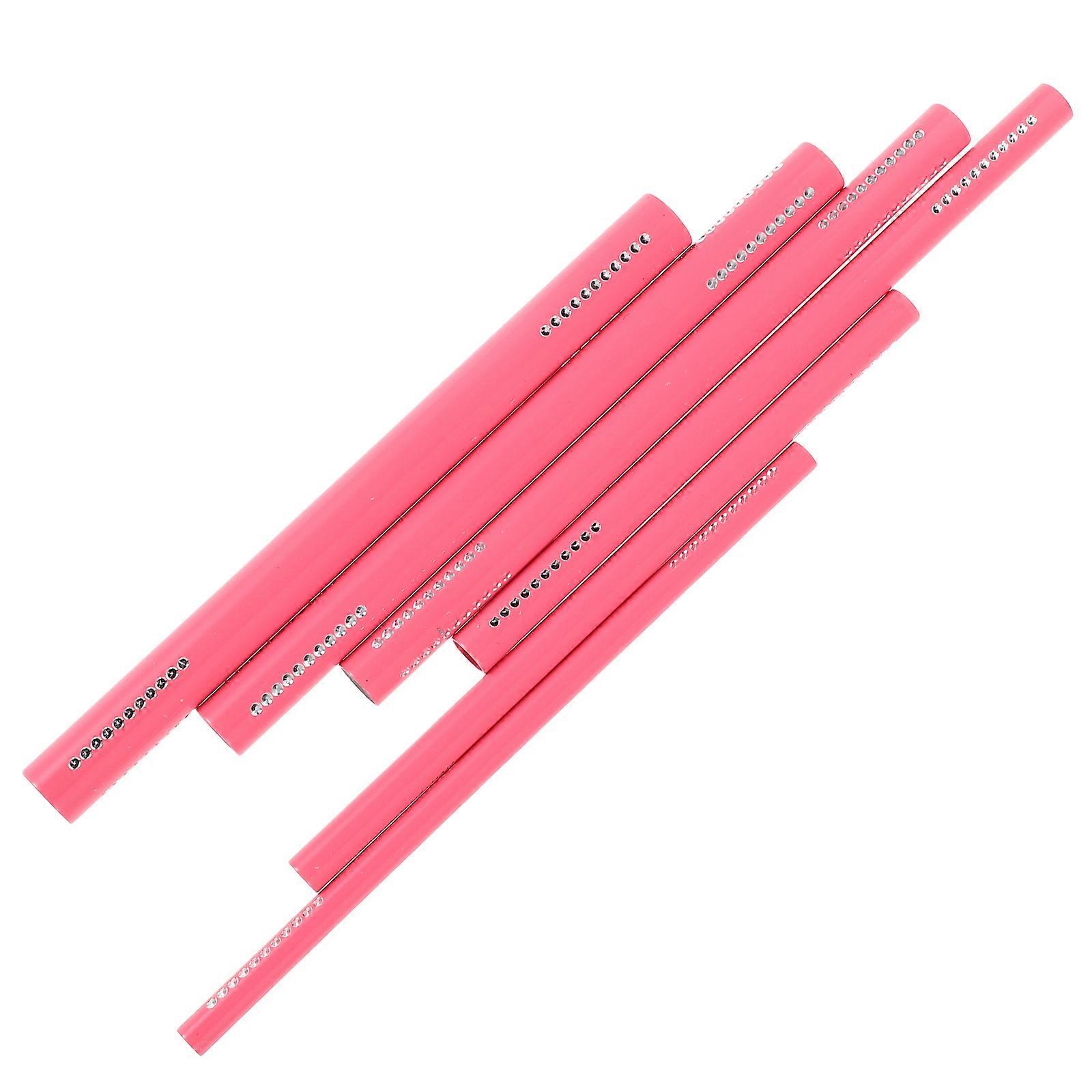 Pink Metal Nail Shaping Wand for Setting 6Pcs Cuticle Pusher Tool