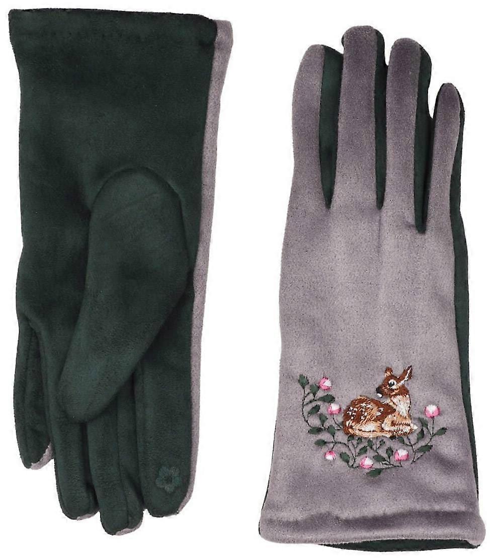 Zelly Two-Toned Deer Gloves - Grey